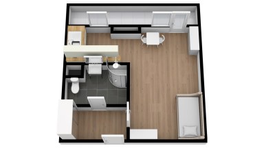 Pronájem bytu 1+kk/L/S, 30 m2, Praha  8 - Troja, ul. Písečná.