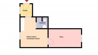 Pronájem bytu 2+kk, 33 m2, Kostelec nad Labem, ulice T. G. Masaryka