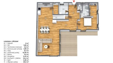 Prodej novostavby RD 5+kk, 190m2 s pozemkem 802 v obci Velká Lečice