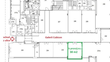 Obchodní prostor 38 m2 v Galerii Cubicon