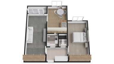  Pronájem bytu 2+1 s lodžií, celkem 60,11 m², Cíglerova 1091/34, Praha 14 – Černý Most