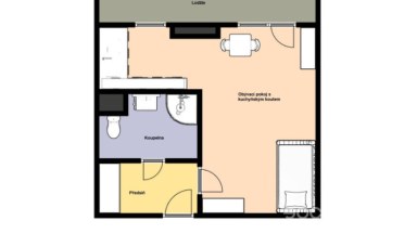Pronájem krásného bytu 1+kk/B/S, 34 m2, ul. Na Růžovém poli, Kladno.