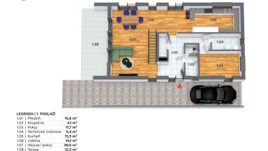 Prodej luxusního rodinného domu, 6+kk/T/L/G, Předboj.