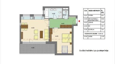 Pronájem bytu 2+kk s velkou lodžií a garážovým stáním - Projekt ZLATÝ KOPEC, Praha – Přezletice.