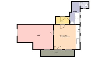 Pronájem bytu 2+kk/B, 50 m2, Praha 4 - Podolí, ul. Pravá.