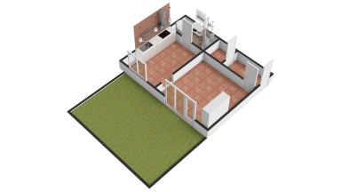 Pronájem bytu 1+1 s předzahrádkou, 37 m2, ul. Dandova, Praha 20 – H. Počernice.