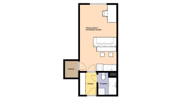 Pronájem hezkého bytu 1+kk, 29 m2, Praha 4 - Modřany, ul. Petržílova.