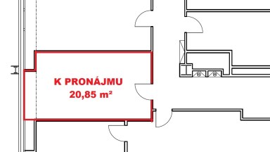 Pronájem kanceláře 20,85 m2 ulice Sokolovská