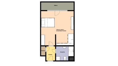 Pronájem bytu 1+kk 38 m2/PS/S, ul. Randova, Praha 5 - Smíchov.