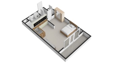 Pronájem bytu 1+kk 38 m2/PS/S, ul. Randova, Praha 5 - Smíchov.