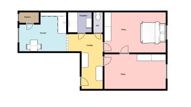 Pronájem bytu 2+1, 55 m2, Liberec, ul. Revoluční.