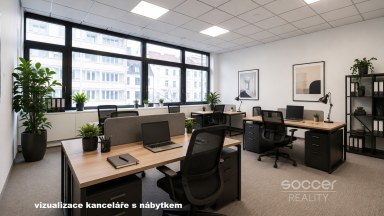 Pronájem tří kanceláří 114 m2 ulice Sokolovská, Praha 9