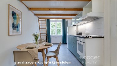 Slunný byt 2+kk se spacím patrem, po rekonstrukci, Praha 3 – Žižkov