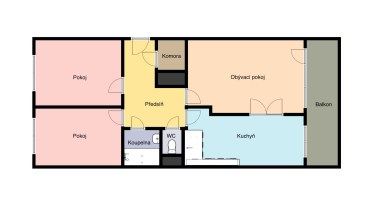 Pronájem bytu 3+1/L/S, 70 m2, Praha 4 - Háje, Konstantinova