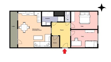 Pronájem bytu 3+kk + komora + lodžie, 76,1 m², sklep 3,2 m², ul. Československé armády, Odolena Voda