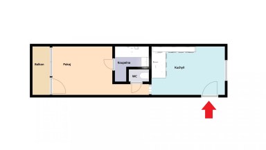 Pronájem bytu 2+kk 33 m2 + lodžie 3 m2 v centru Neveklova, okres Benešov.